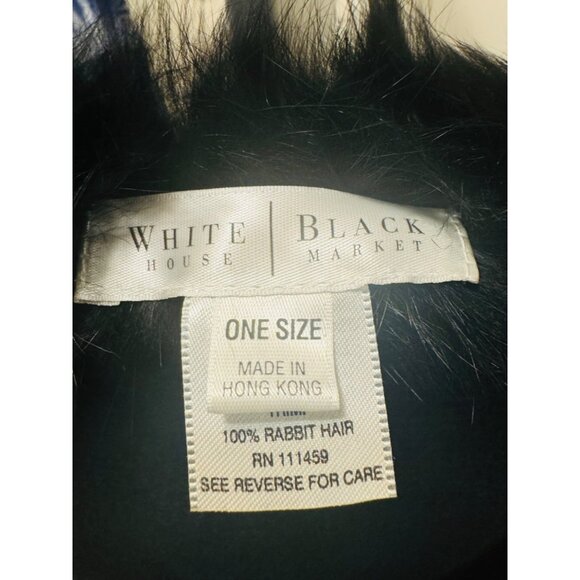 NWOT One Size Fits All White House Black Market Rabbit Hair Trim Pullover Shawl - Picture 3 of 10
